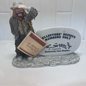 Emmett Kelly Jr. Collectors’ Society Figurine Display Plaque Hobo Clown